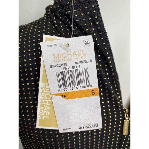 Michael Kors Shift‎ Dress Women's Small Black Gold Metallic Stretchy NEW - Picture 9 of 13